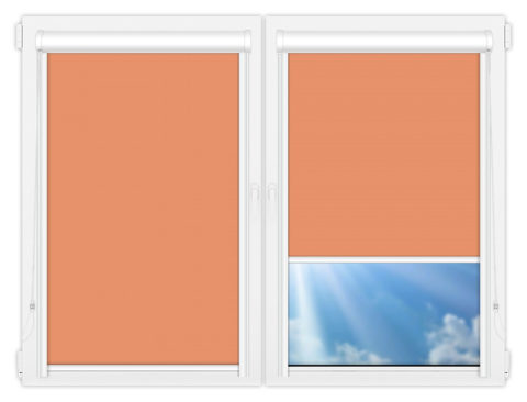 Рулонные кассетные шторы УНИ - Аргентум-кирпичный на пластиковые окна