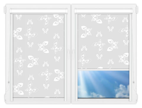 Рулонные кассетные шторы УНИ - Махаон-вайт