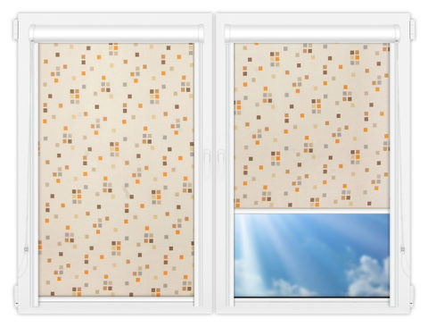 Рулонные кассетные шторы УНИ - Пазл-какао