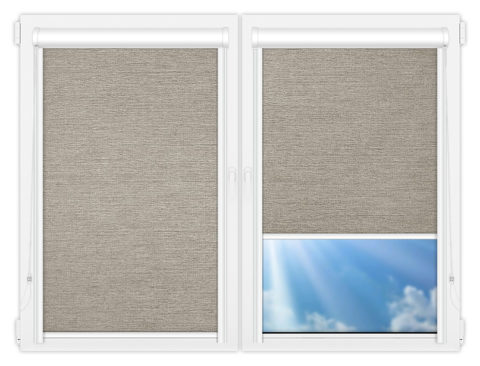 Рулонные кассетные шторы УНИ - Валенсия-бежевый