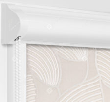 Рулонные кассетные шторы УНИ - Ницца бежевый блэкаут на пластиковые окна