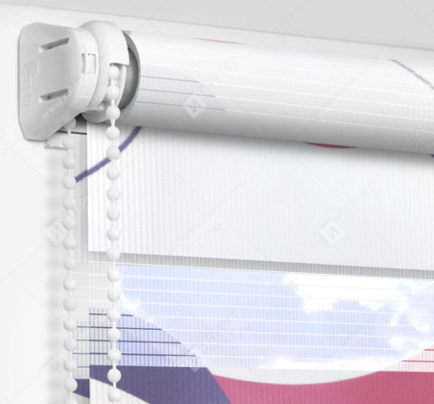 Рулонные шторы День-Ночь - Ченто розово-синий