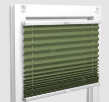 Шторы Плиссе - Аскона зеленый на пластиковые окна