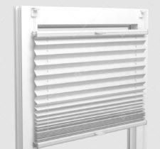 Шторы Плиссе - Бароло перл белый на пластиковые окна