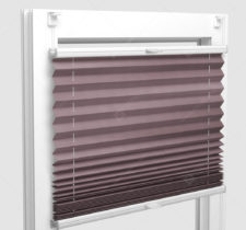 Шторы Плиссе - Бароло перл сиреневый на пластиковые окна