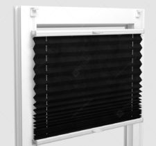 Шторы Плиссе - Краш перл черный на пластиковые окна