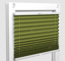 Шторы Плиссе - Мун блэкаут лайм на пластиковые окна