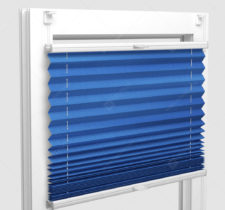 Шторы Плиссе - Шайн голубой на пластиковые окна