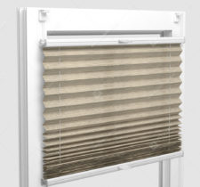 Шторы Плиссе - Скио перл песочный на пластиковые окна